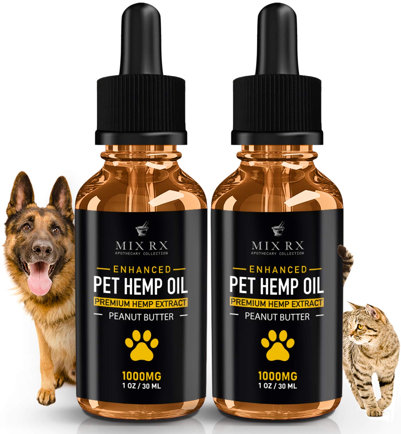 (2 Pack) Hemp Oil for Dogs Cats Pets, Organic Calming Dog Treats for