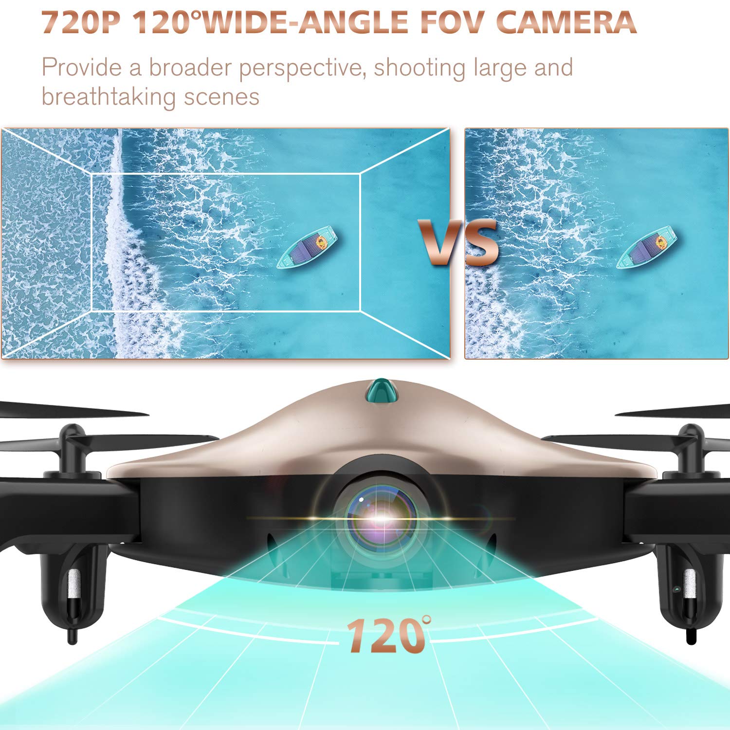 DBPOWER FPV RC Drone with 720P HD Wi-Fi Camera Live Video Feed 2.4GHz 6
