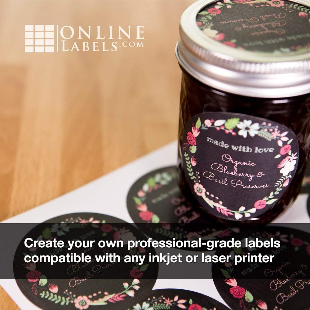 2.5 Inch Round Labels - Pack of 1, 200 Circle Stickers, 100 Sheets - Inkjet/Laser Printer - Online Labels : All Purpose Labels : Office Products