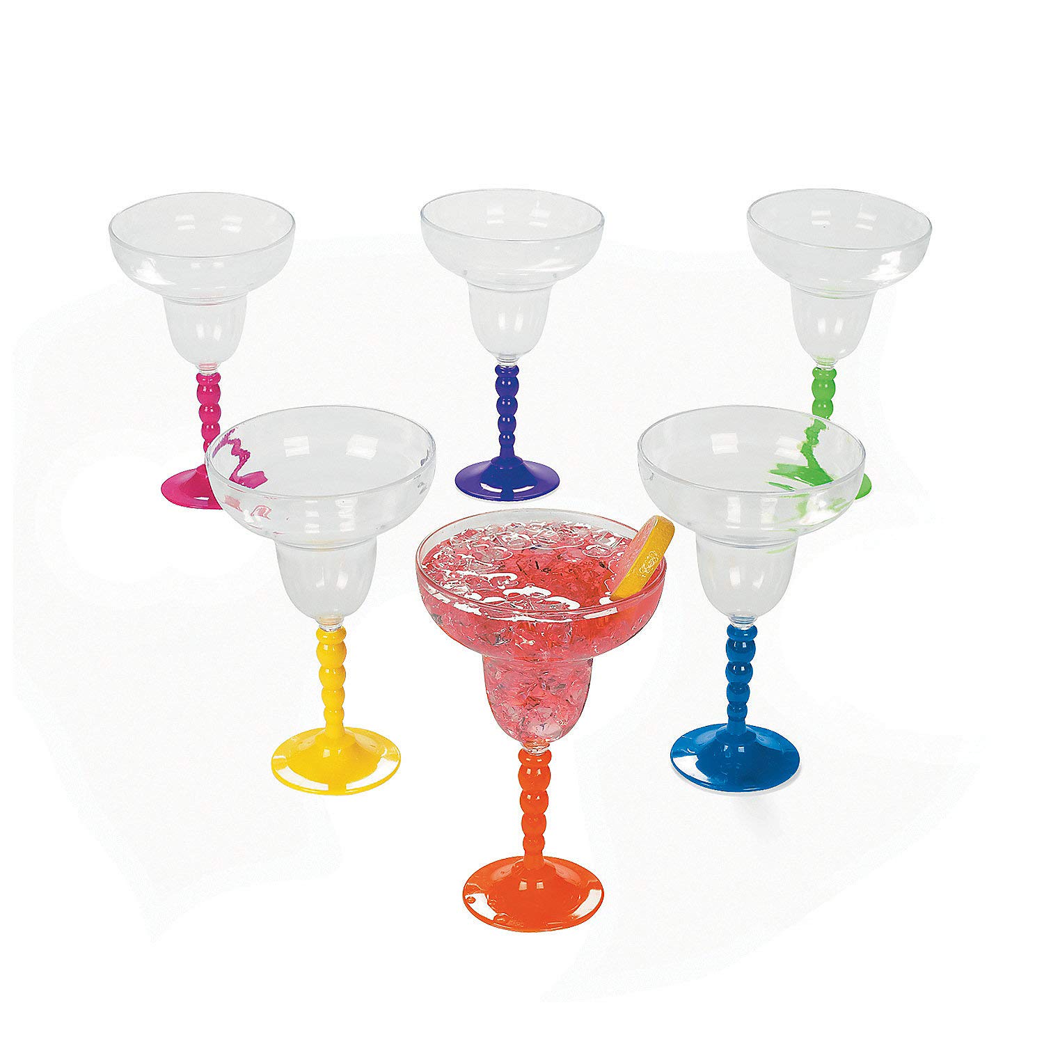 Photo 1 of Fun Express Plastic Margarita Glasses - Set of 12 - Cinco de Mayo Party and Taco Party Supplies