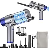 JONYJ Handheld Car Vacuum Cleaner Cordless, 16000PA Hand Held Vacuum Portable, 2 in 1 Air Duster and Mini Vacuum Cleaner Rechargeable with Led, Multi-Nozzles & Washable Filters for Home Office Car Pet