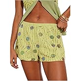 MakeMeChic Women's Glitter Sequin Mini Shorts Elastic Waisted Summer Y2K Party Shorts