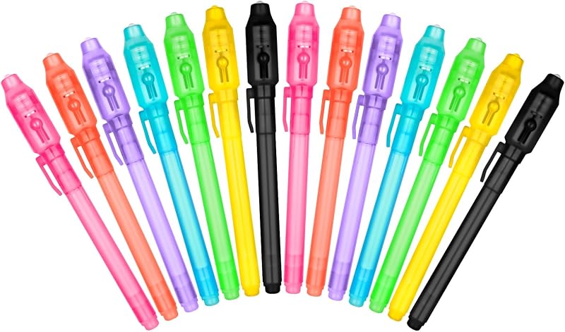 OFFCUP Invisible Ink Pen 14pcs UV Light Spy Pen Secret Message Kids