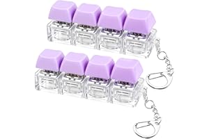 XIAWALANGZHUO 2 Pcs Keyboard Fidget Toy, Keyboard Fidget Keychain 4-in-1 Keyboard Decompression Button Finger Clicker Toys, Button Stress Relief Fidget Gifts for Adult to Relief Stress (Purple)