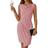 ZESICA 2026 Summer Cocktail Dresses for Women Elegant Classy Formal Party Bodycon Wedding Guest Short Dress