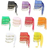 SLNNROA Belly Dance Costume Hip Scarf Coin Skirts for Sparkly Performance Costume(10 Pcs)