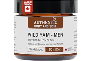 Organic Wild Yam Cream for Men: Natural Wild Yam Cream for Men, with Certified Organic Tallow, Premium Botanical Skin Care fo