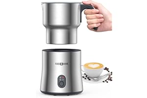 Paris Rhône Milk Frother and Steamer, 500ML/16.9OZ Detachable Hot Chocolate Maker, Electric Milk Warmer, Hot Cocoa Maker, Stainless Steel Hot/Cold Foam Maker, Dishwasher Safe