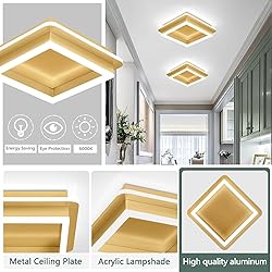 CANEOE Square LED Hallway Ceiling Light, Gold