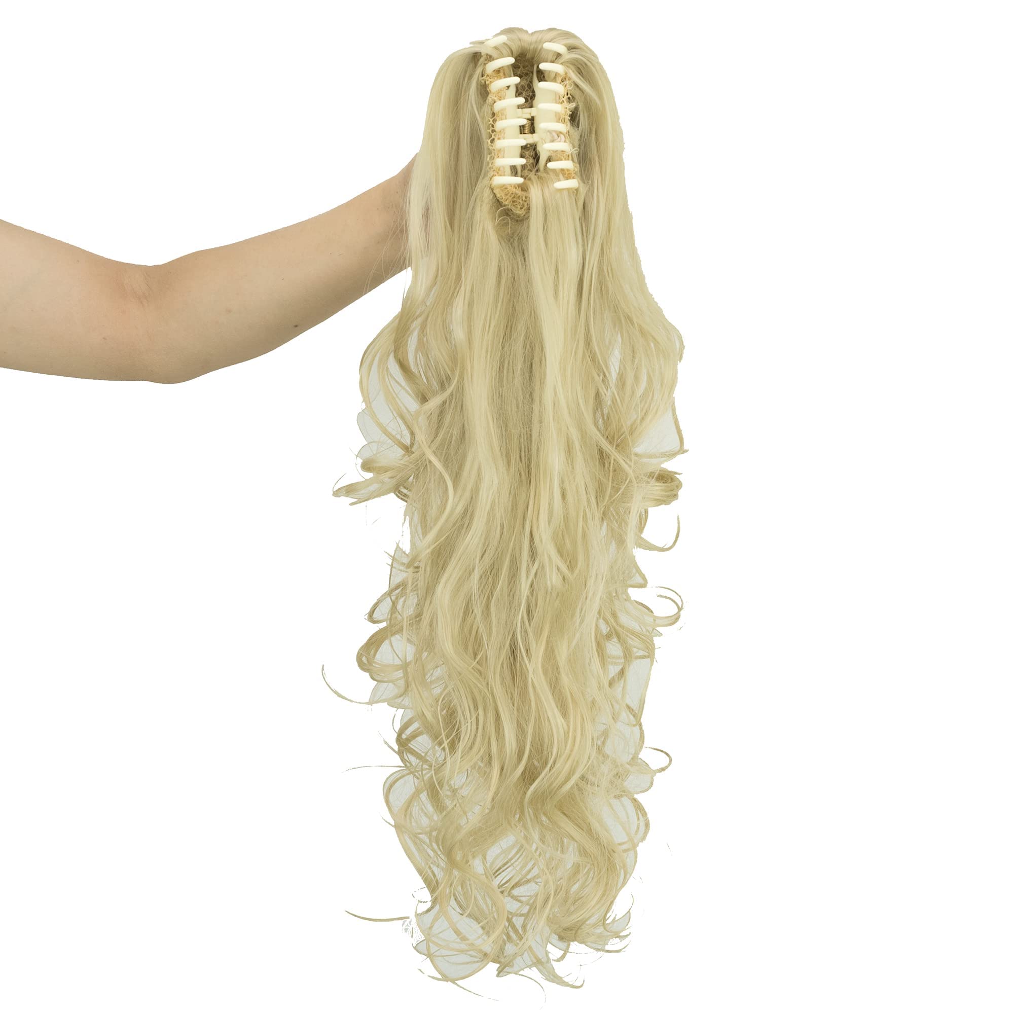 IMISSU Thick Mess Curly Jaw Claw Ponytail Hair Pieces Extensions Pony Tail Clip in Hairpiece 24 Inches (Dirty Blonde)