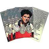 Westmon Works St Carlo Acutis Medal Set Italian Metal Pendants with Holy Cards, 5 of Each