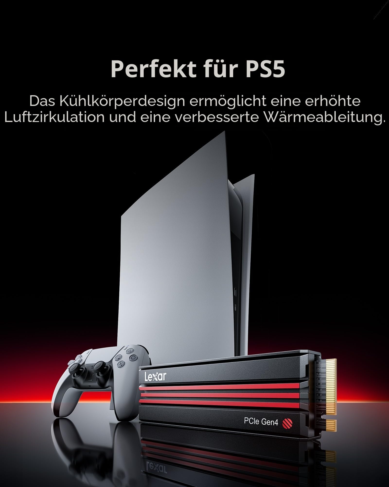 Lexar EQ790 2TB Interne SSD mit Kühlkörper, M.2 2280 PCIe Gen4x4 NVMe SSD, 7000 MB/s Lesen, für Intensive Workloads, PS5 & PC Gaming, Leistungsstarkes internes Solid State Laufwerk 4