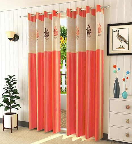 Buy Soulful Creations Floral Net Curtains For Door 7 Feet Pack Of