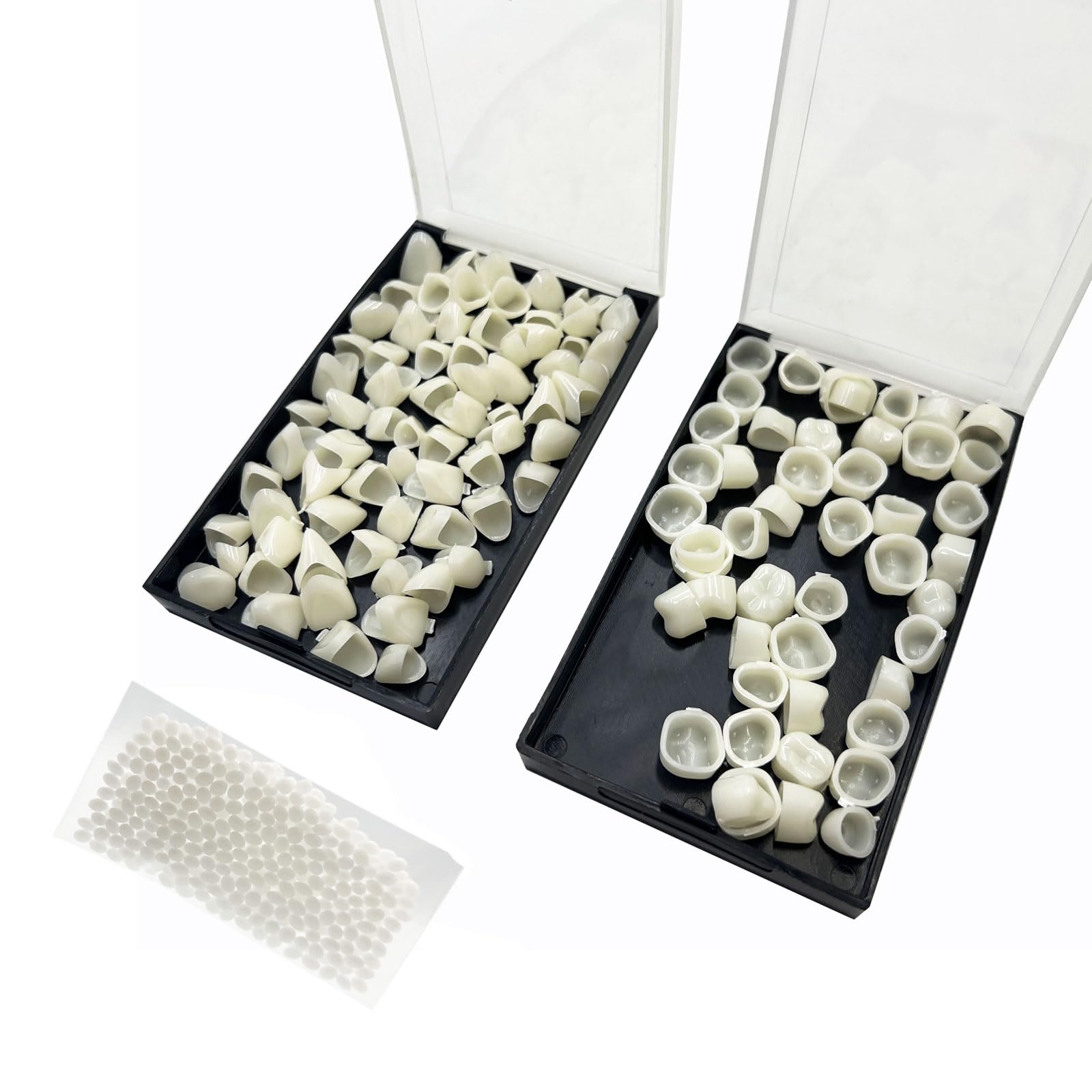 Photo 1 of 120 Pcs False Teeth Crown Repair Kit Dental Anterior and Posterior Veneers Fake Tooth Cap Crown with Thermal Beads for Fixing or DIY