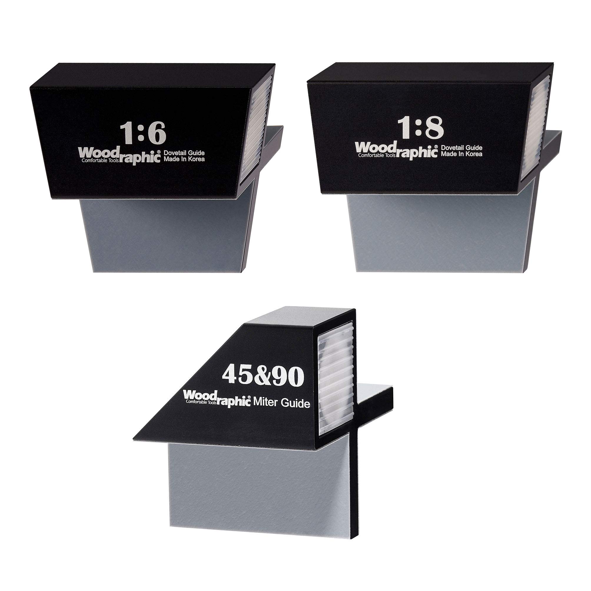 Woodraphic All New Dovetail Jig Marker Hand Magnetic Saw Guide Marking Hand Cut Wood Joints Gauge - Aluminium/Uhmwpe/Neodymium Magnet/Slicone Skin (1:6 + 1:8 + 45)