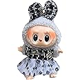 17cm Doll for Labubu Clothes with 2 Outfits, Hair Clips & Tutu Skirt - Cute Dress Up Costume Set Compatible with Labubu Plush Dolls for Play, Display & Collectibles (Doll Not Included) (Style-H)