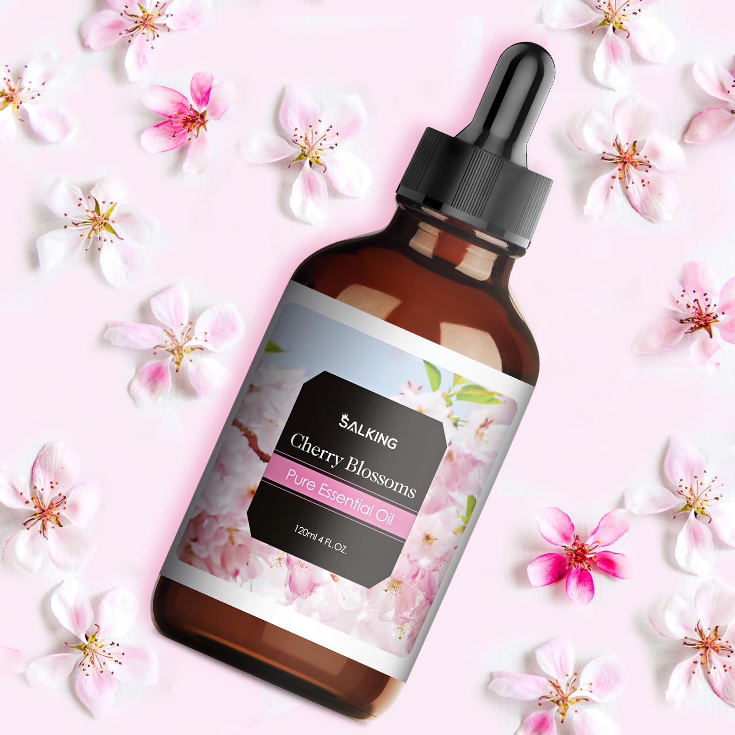 Cherry Blossom Essential Oil 120ml (4 Fl Oz), SALKING Pure & Natural Fragrance Oils, Aromatherapy Essential Oils for Diffuser, Massage, Soap, Candle Making, Perfume - Image 4