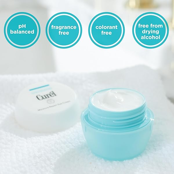 CUREL JAPANESE SKIN CARE MOISTURIZER REPAIR EYE CREAM, UNDER EYE CREAM FOR DRY, SENSITIVE SKIN, FRAGRANCE FREE & PH BALANCED, 0.8 OZ