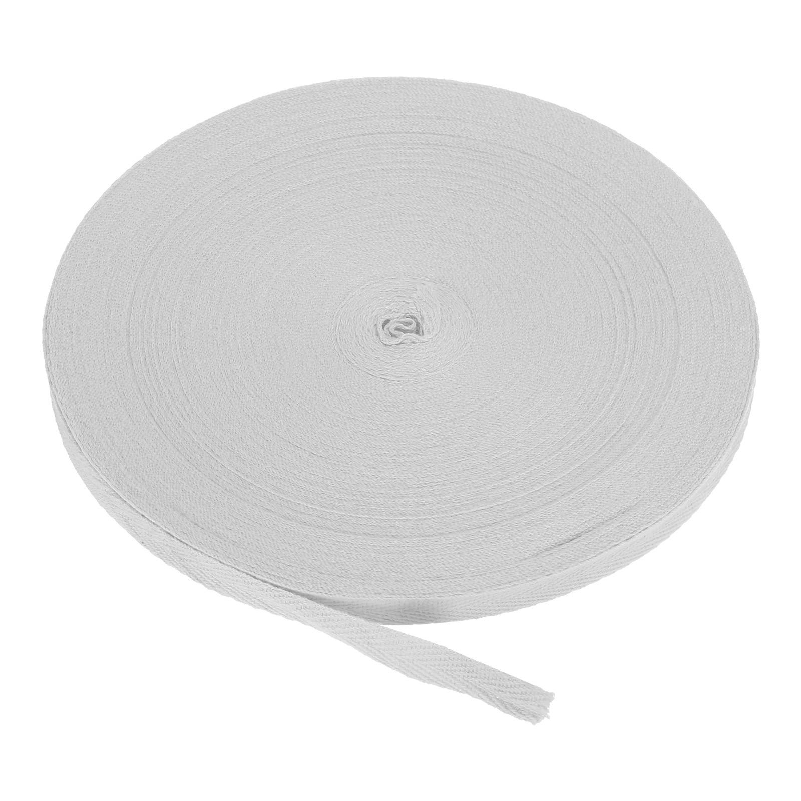 PATIKIL Cotton Twill Tape 10mm(3/8 Inch) 50 Yards Cotton Ribbon Bias Binding Tape Herringbone Webbing Trim for Sewing Gift Wrapping Craft DIY Light Grey - 45m