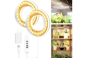 Mosthink Ceiling Grow Lights for Indoor Plants, 96 LEDs Plant Light Full Spectrum, Under Cabinet Plant Growing Lamp with Auto Timer, 10 Dimmable Levels, 3 Modes with Transparent Cover,Corded