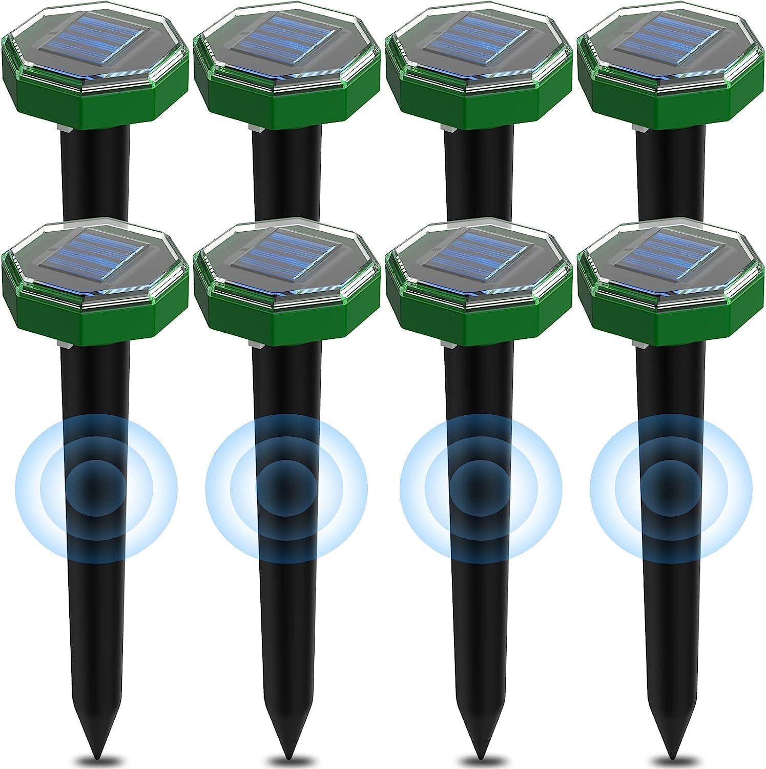 Photo 1 of * only comes with four*
Mole Repellent Solar Powered Mole Deterrent Ultrasonic Yard Defender with Auto Adjust Frequency - Waterproof Solar Stakes for Moles, Voles & Gophers Control(8 Pack)