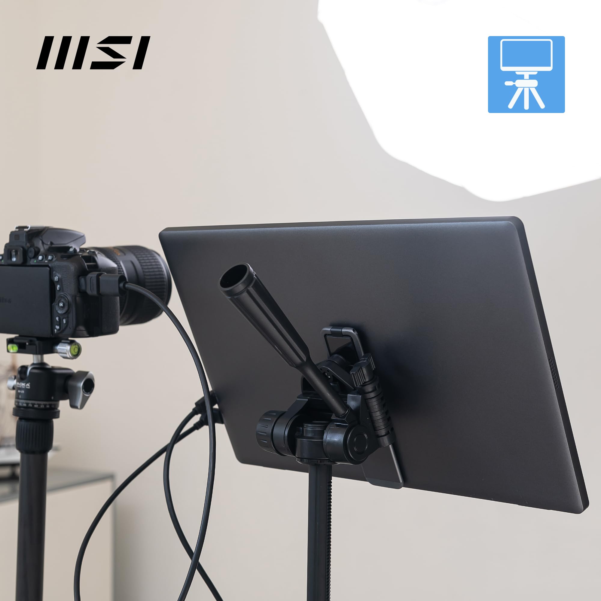 MSI PRO MP161 E2U 15.6 Inch Full HD Portable Monitor - 1920 x 1080 IPS, 60Hz, Eye-friendly, for PC, Laptop, Mobile, Speaker, Improved Housing & Kickstand, Mini HDMI 2.0b, 2 x USB Type-C