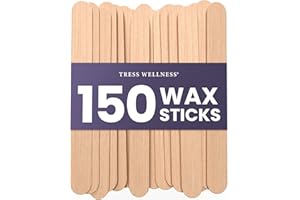 Tress Wellness - Waxing Sticks for Hair Removal - Premium Splinter-Free Wooden Sticks for Waxing, Wax Stick for Body and Face Waxing,150 Wax Sticks