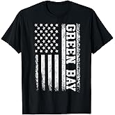 Green Bay US Flag Men Women Vintage T-Shirt