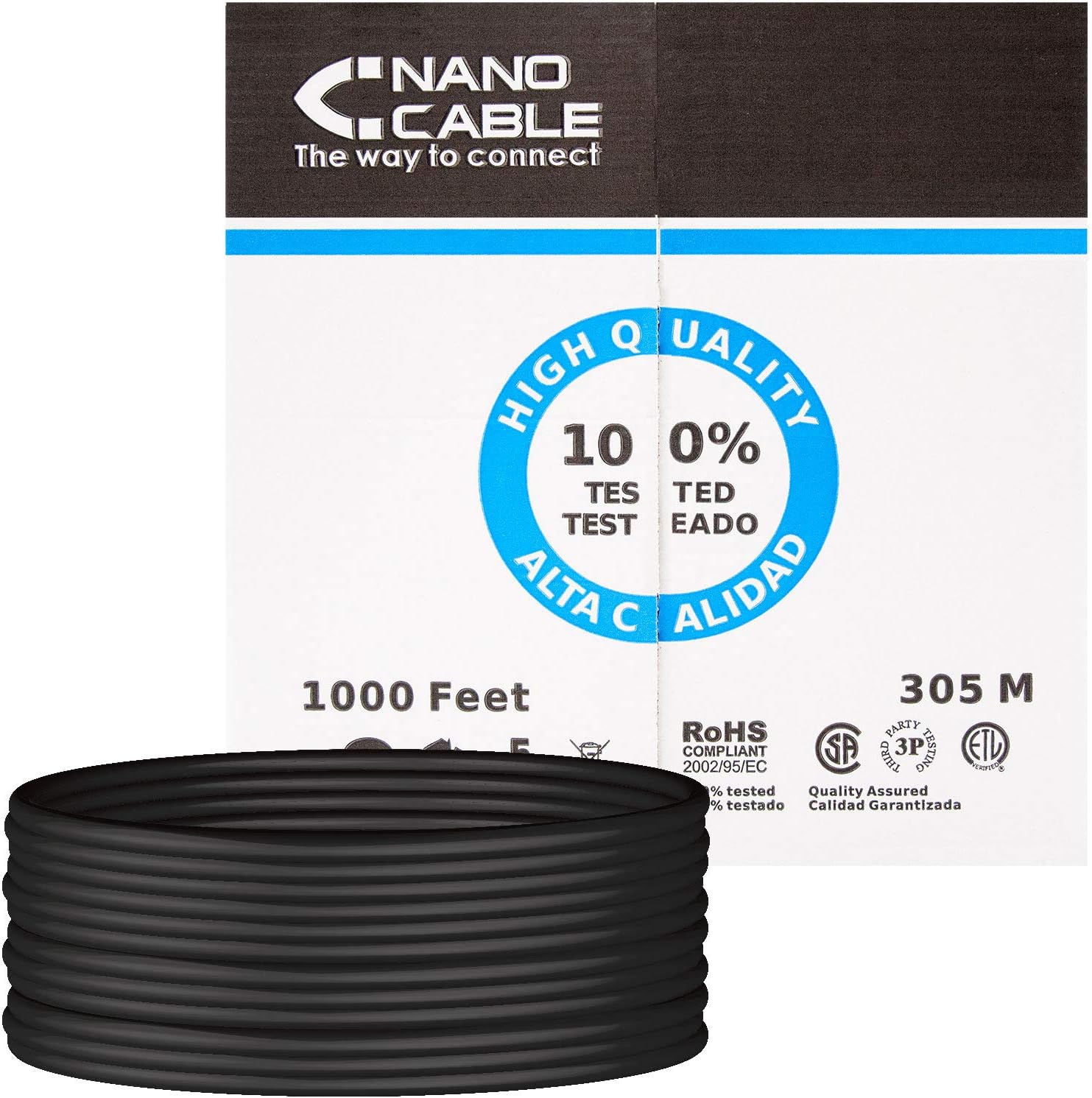 Nano Cable 10.20.0504-EXT-BK RJ45 CAT.6 UTP Outdoor Network Cable Black