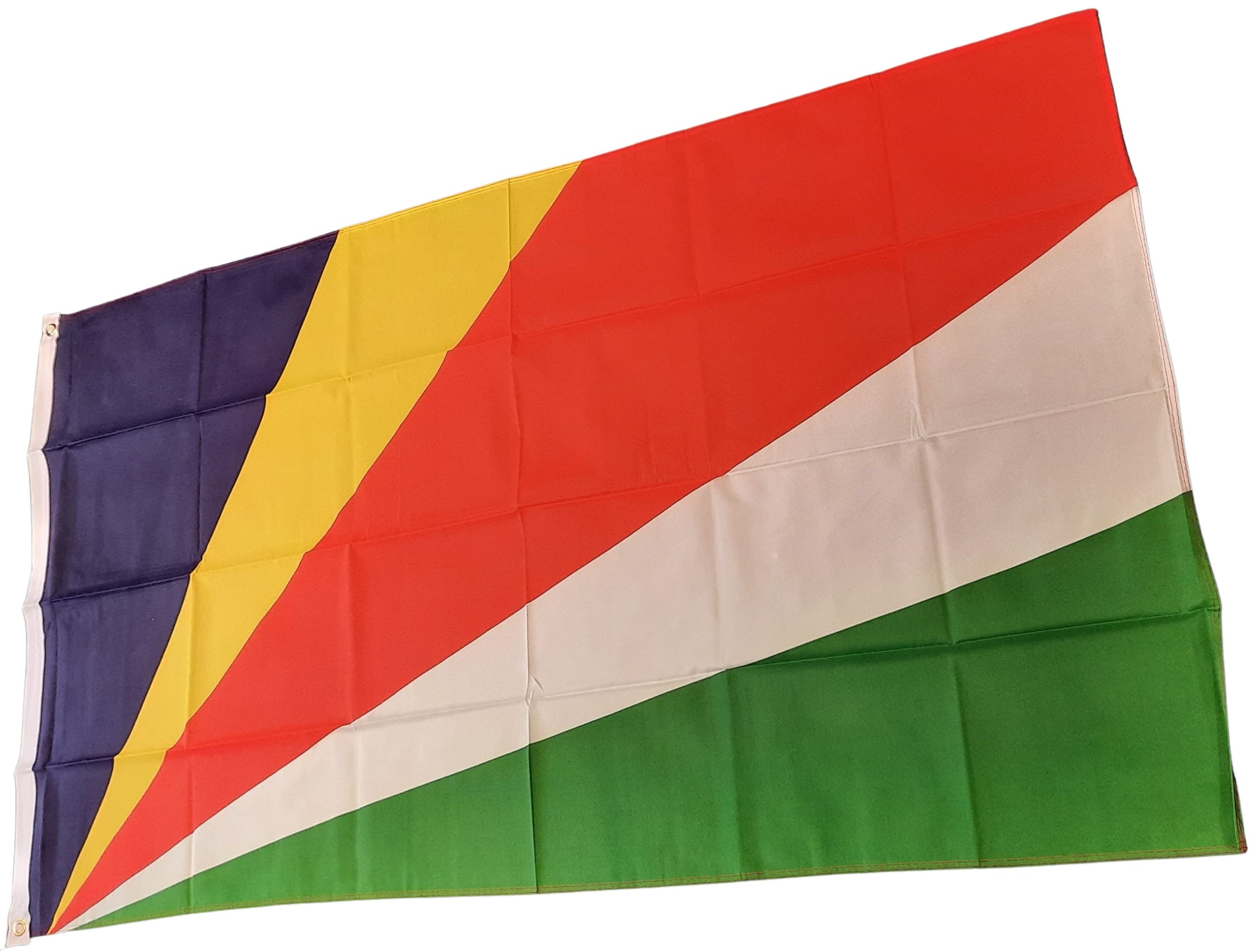 NWFlags Seychelles Flag 5ft x 3ft 75d Premium Polyester Suitable For Flagpoles | Strong Polyester 5x3 foot material flag with Eyelets