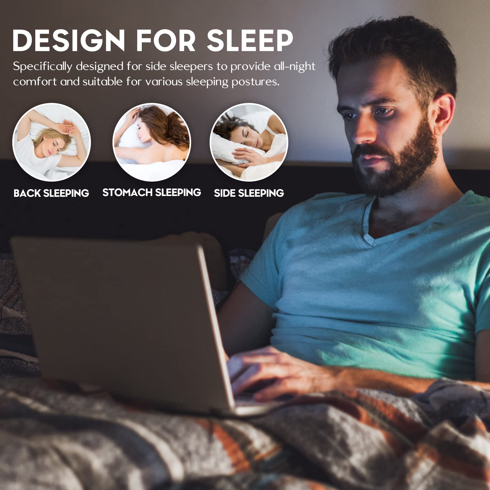 Wireless Lightweight Sleeping Headphones, Neckband Bluetooth 5.2 Wireless Sleep in-Ear Earbuds, Ultra Soft Portable Sleep Headphones for Side Sleepers, Working, Relaxing, Meditating