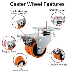 ASHGOOB Caster Wheels, 2inch Casters Set of 24
