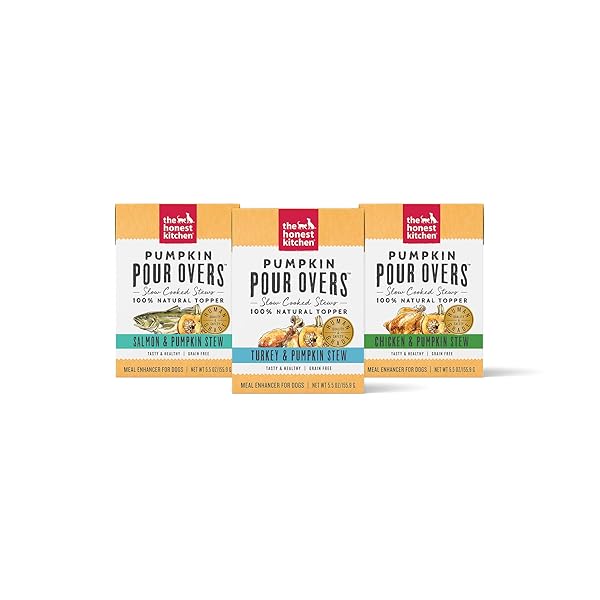 THE HONEST KITCHEN PUMPKIN POUR OVERS WET TOPPERS FOR DOGS (3 PACK), 5.5 OZ – VARIETY
