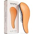 Crave Naturals Glide Thru Detangling Hair Brush for Men and Women - 7.5x3-Inch Hair Detangler Brush for Wet or Dry, Curly and