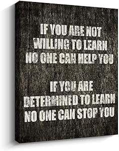 Pigort Motivational Quotes Wall Decor, If You Are Inspirational Motto Canvas Print Office Home Wall Art, A