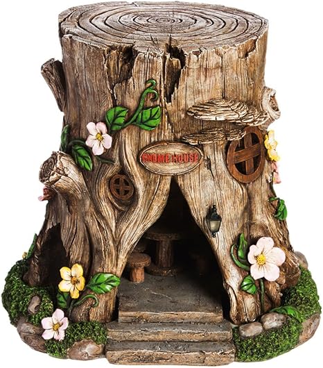 Amazon Com New Creative Tree Stump Lighted Fairy House Garden