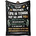 Niyewsor Fathers Day Blanket Gifts for Brother, Brother Gifts from Sister, Brothers Birthday Gift Idea, Graduation Gift for Bro, to My Bro Soft Throw Blanket, 60"x50"
