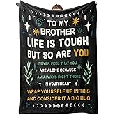 Niyewsor Brother Gifts from Sister, to My Brother Blanket, Birthday Gifts for Brothers Adult, Fathers Day, Graduation, Get Well Gift for Brothers, Soft Flannel Throw Blanket, 60"x50"