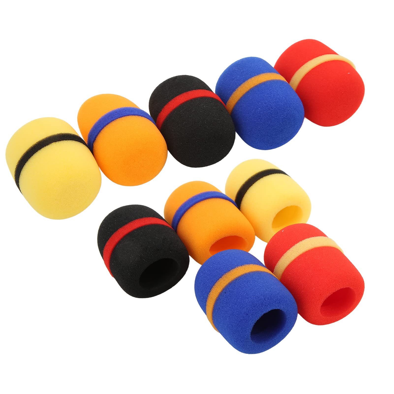 Microphone Cover, Microphone Color Bands, Thick Soft Sponge Dustproof Various Colors Good Elasticity Microphone Windscreen Foam Cover, 10Pcs