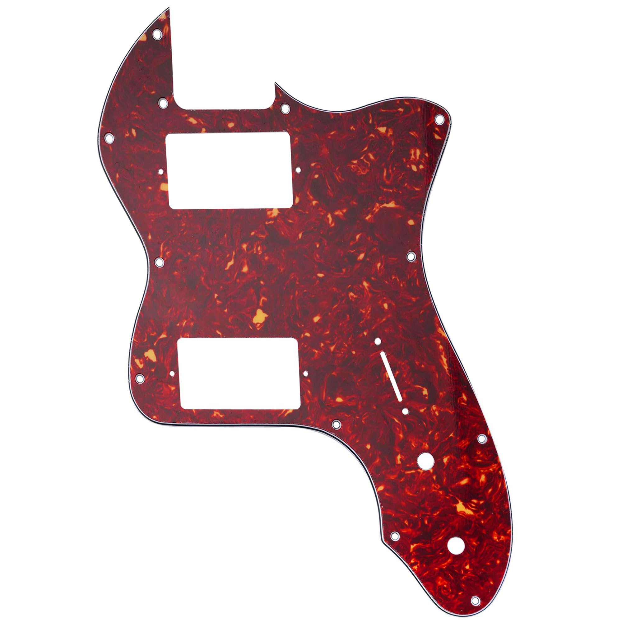 Musiclily Pro 12 Holes Covered HH Guitar Pickguard For USA/Mexico Fender 72 Tele Thinline Style Electric Guitar, 4ply Vintage Tortoise