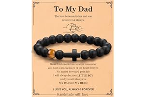 KUNNIAKIR Fathers Day Dad Gifts from Daughter Son Wife, Cross Bracelet for Mens Boys Papa Grandpa New Dad, 2024 Graduation Gifts for Him, Christian Gifts for Men Dad Religious, College High School Graduation Gift for Teen Boys, Son, Grandson, Nephew, Brother