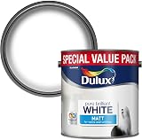 Dulux Walls & Ceilings Matt Emulsion Paint Pure Brilliant White 3L