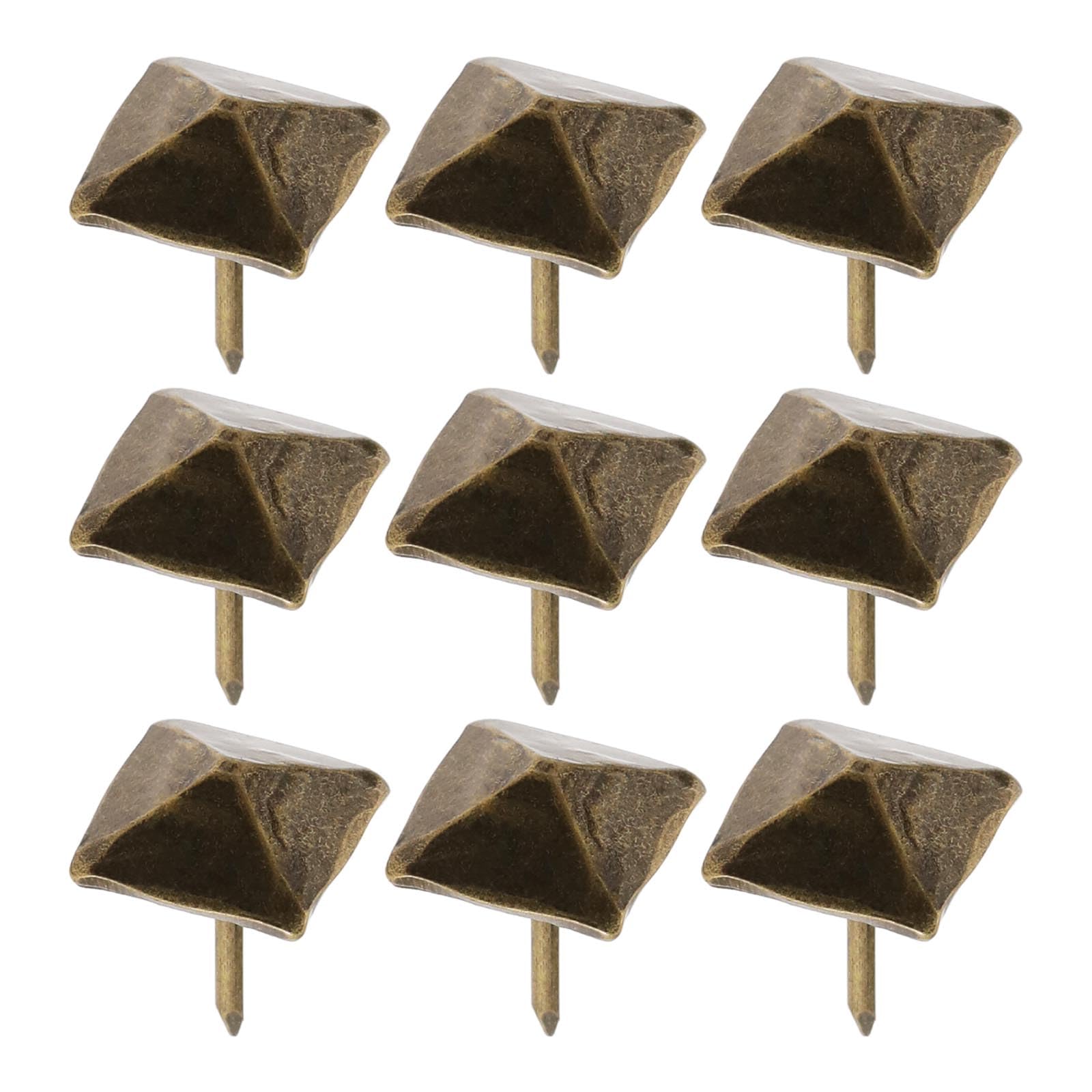 VGOL 40PCS Upholstery Nails Tacks Cyan Bronze Furniture Decorative Square Rivet Studs Pins Metal Staples Fasteners for Sofa Bed Wooden Door Decor