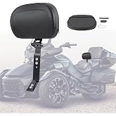 TQROBN Adjustable Driver Backrest Rider Backrest Mount Kit for Can Am Spyder F3/F3-S/F3-L/F3-T 2015-2023 Black Backrest (with Storage Pouch)