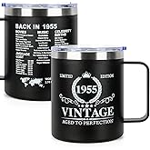 DECZHIYU 70th Birthday Gifts for Men Women - 1955 70th Birthday Gifts for Him Her - 70 Year Old Birthday Decorations Gift for Men Women Turning 70 Gift Cup - 12oz Vintage Mug