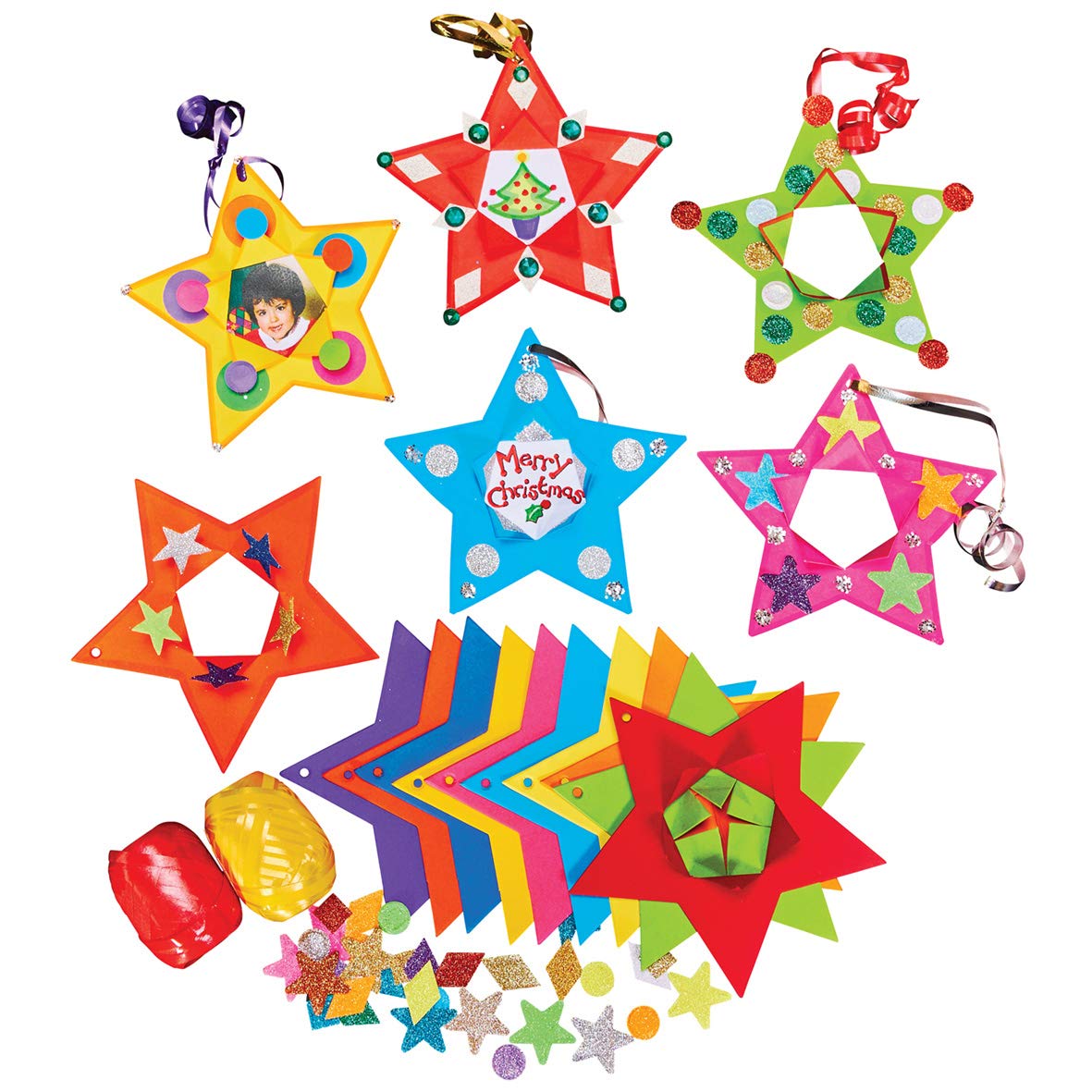 Springboard Star Hangers Christmas Tree Decorations Craft Activity Pack (Pack of 30)
