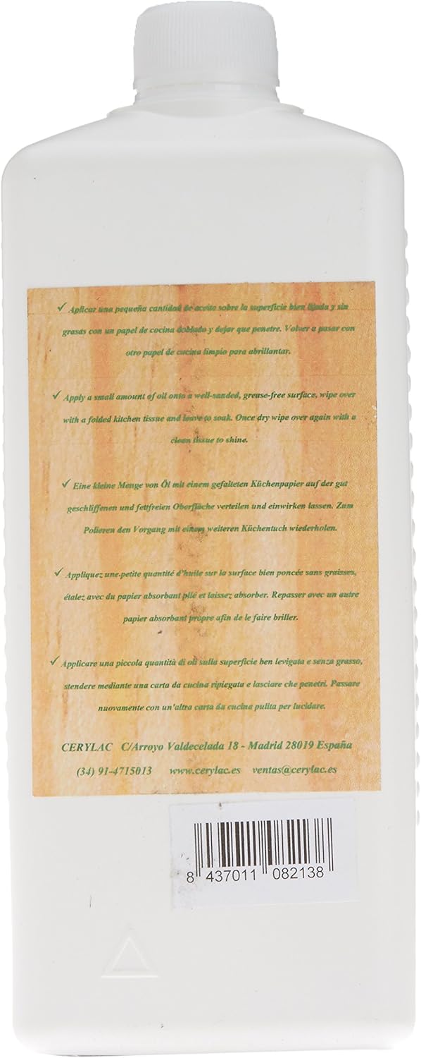 Pure mineral oil for wood slate or stone, 1000 ml. Food safe. Approved by the British Pharmacopoeia, Spanish Pharmacopoeia - Image 3