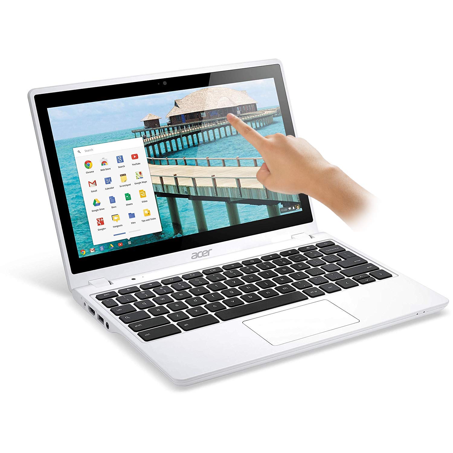 Acer C720P-2457 11.6" Touch Chromebook Laptop Intel Celeron Dual Core 1.4GHz 4GB 32GB SSD - White