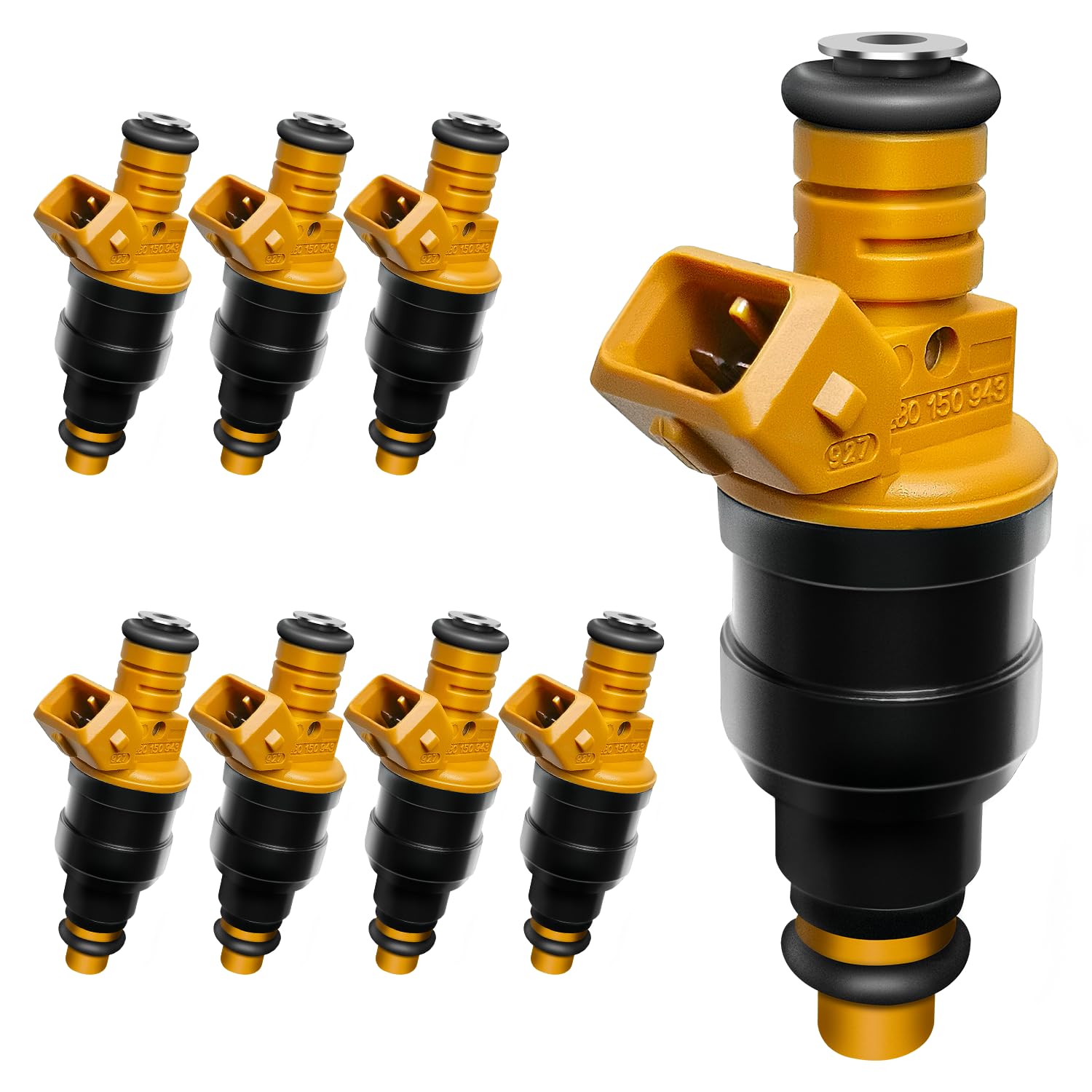 Photo 1 of SeyPon Set of 8 Upgraded 0280150943 Fuel Injectors Fits For Ford: F150/F250/F350/E150/E250/E350/Mustang, For Lincoln: Navigator/Town Car, For Mercury: Grand Marquis, V8 4.6L/5.0L/5.4L/5.8L 1990-2005
