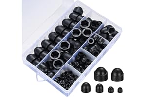 wugongshan 145 Pcs Screws Bolt Covers Caps, Hex Head Dome Bolt Covers, Plastic Bolt Caps, Screw Caps Covers, Hexagonal Screw Bolts Cover Protection Caps for Matching, M4 M5 M6 M8 M10 M12